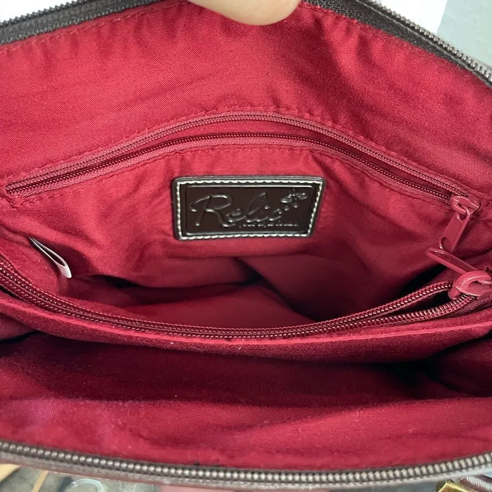 Relic Red Paisley Shoulder Bag EUC
